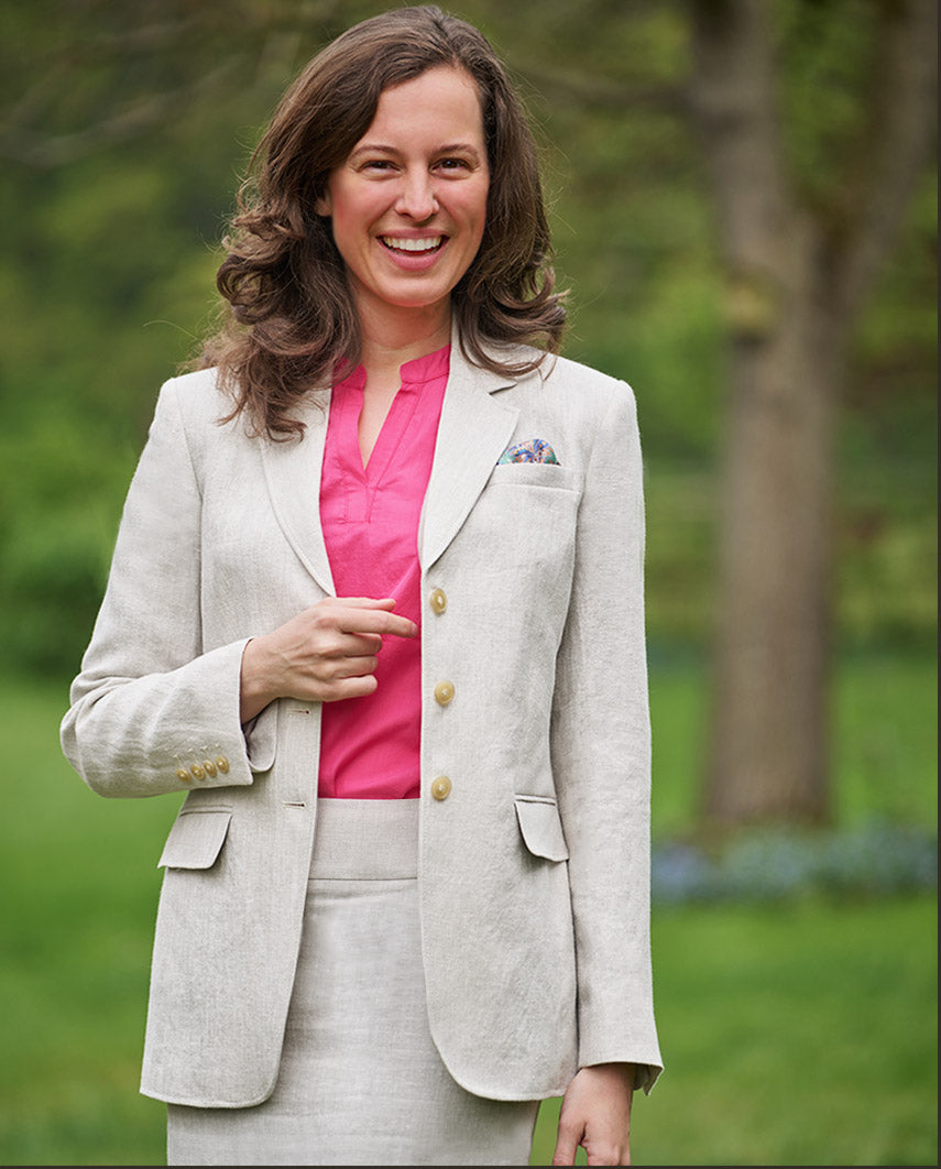 Elegante linnen damesblazer "Carola" in nature