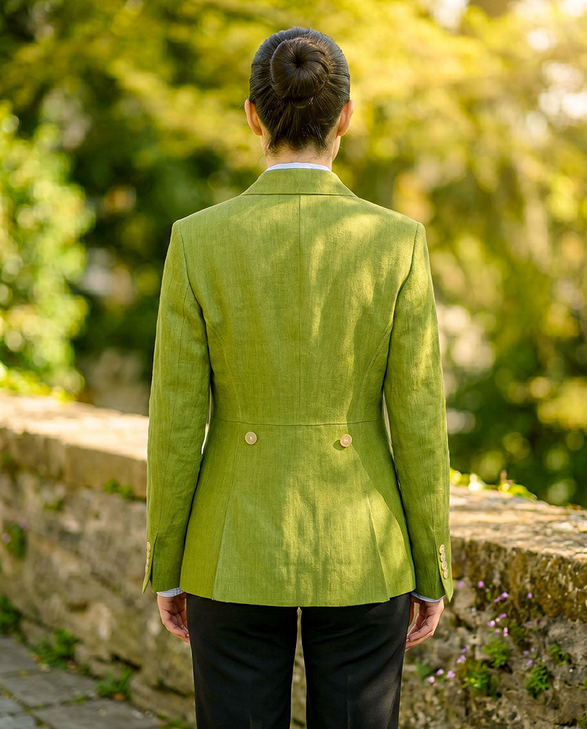 Elegante linnen damesblazer "Carola" in green apple