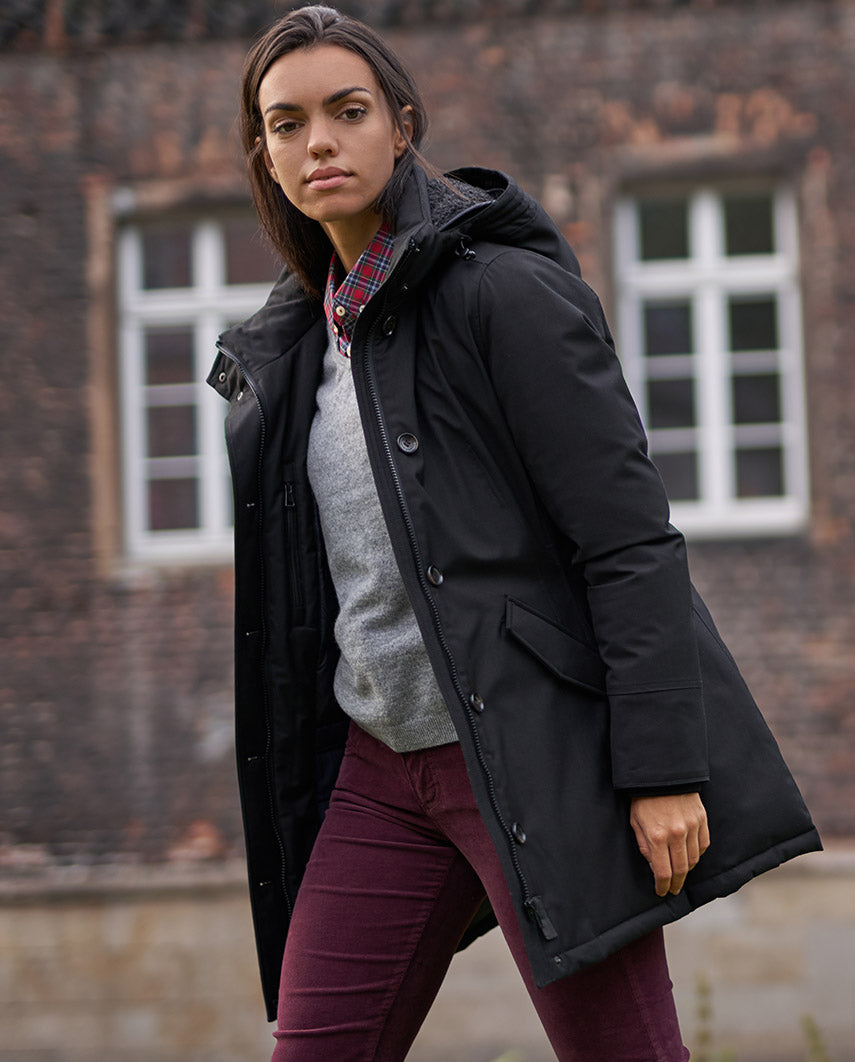 Lichte dames donsparka "Bonny" in zwart