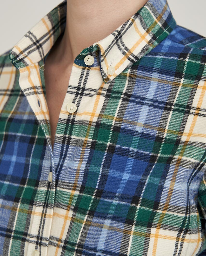 Button-Down Damenbluse "Stella" im Flanell Check