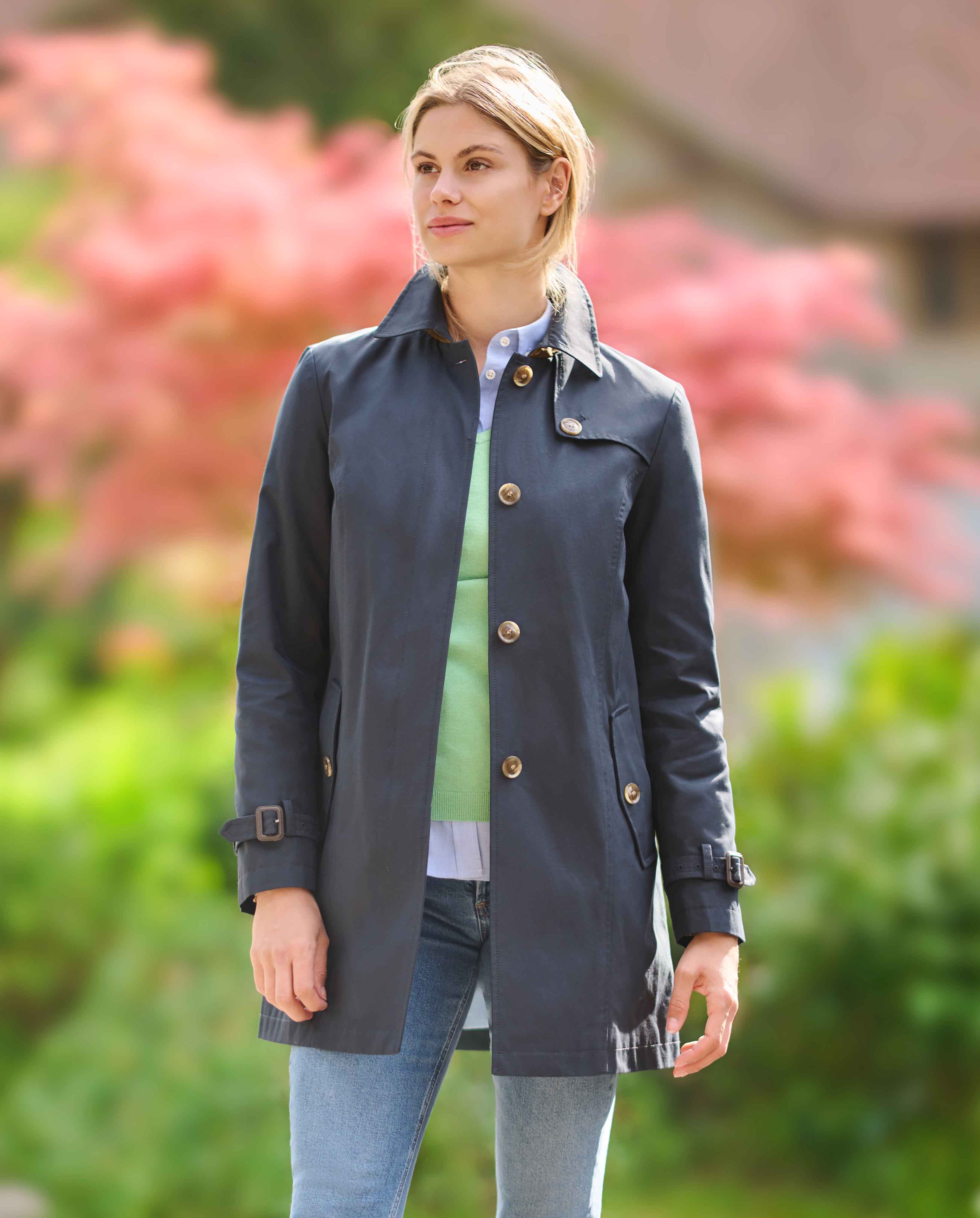 Women's single-breasted trench coat "Clarissa" in blue