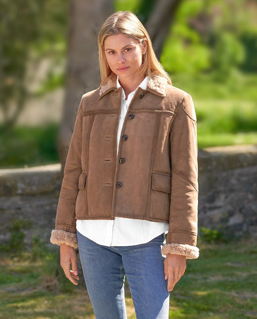 Damen-Lederjacke ,,Hazel Love'' aus samtweichem Ziegenvelours
