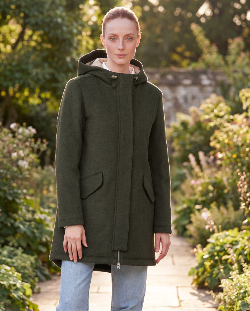 Damen-Parka „Liz Parka“ aus Woll-Kaschmir-Mix in Forrest