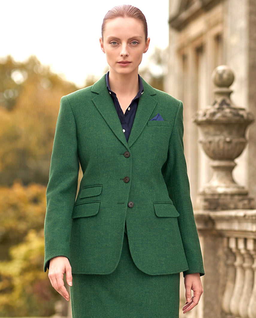 Harris Tweed blazer "Carola" in green Twill