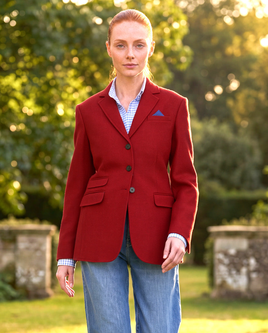 Harris Tweed Blazer ''Carola'' in red Twill