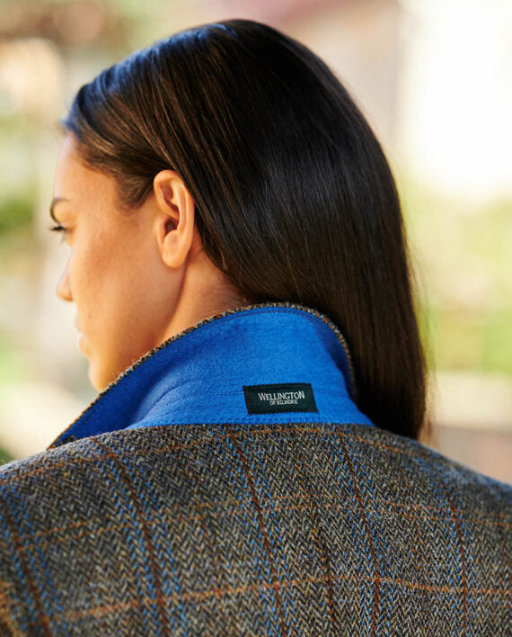 Harris Tweed Blazer ''Carola'' in green-blue-herringbone