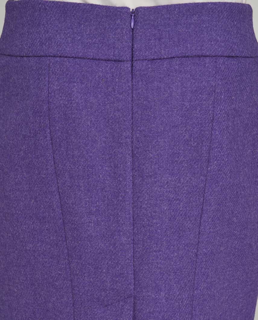 Bleistiftrock aus Harris Tweed in lavendel
