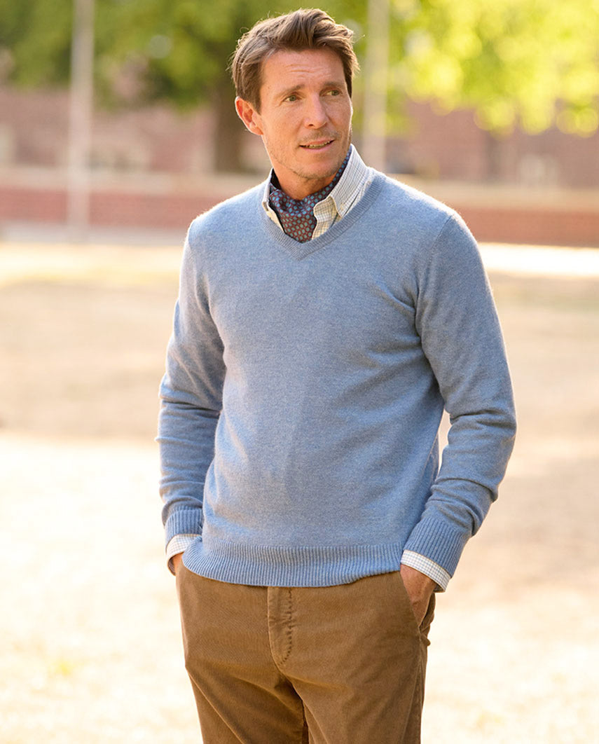 Merino trui "Jack" in blue