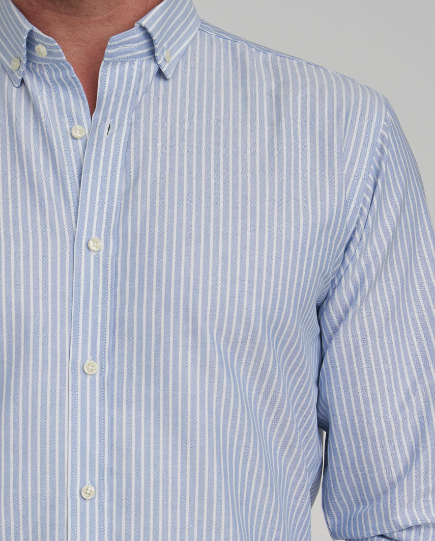 Heren button-down overhemd "Steward" in classic oxford streep