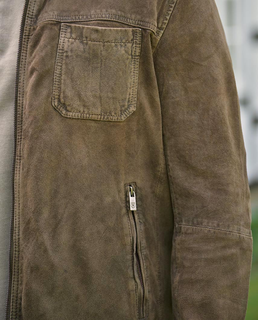 Herren Lederjacke "Jason" aus Ziegenvelours in braun