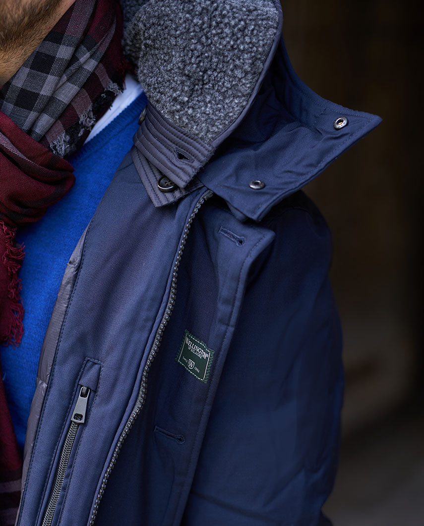 Men's Winter Parka "Byron" in Navy – detachable hood