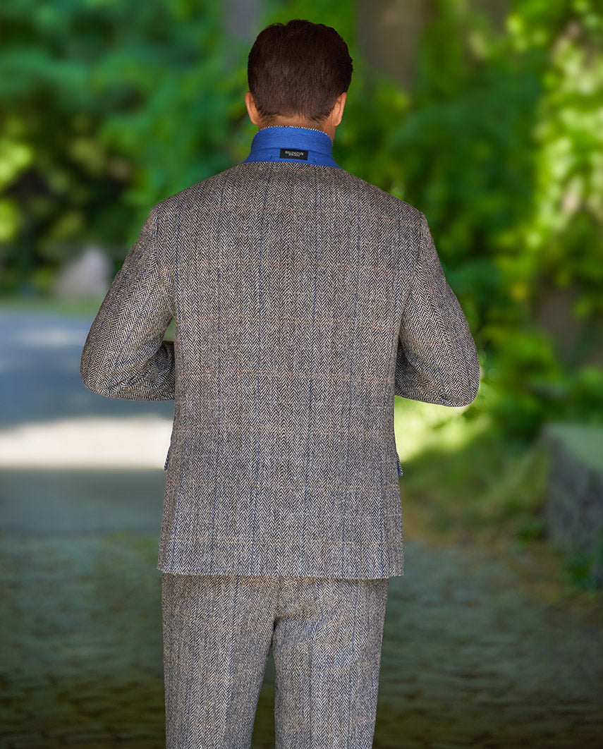 Harris Tweed colbert "London" in grey Herringbone