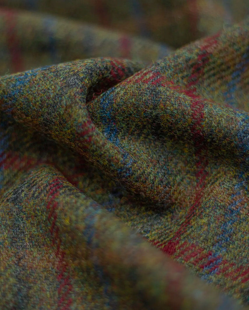 Harris Tweed colbert "London" in red-blue Check