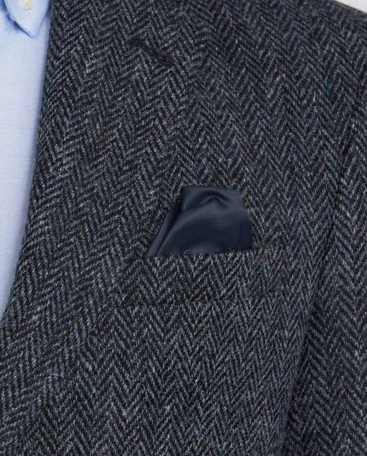 Harris Tweed jacket "London" in seastone navy herringbone