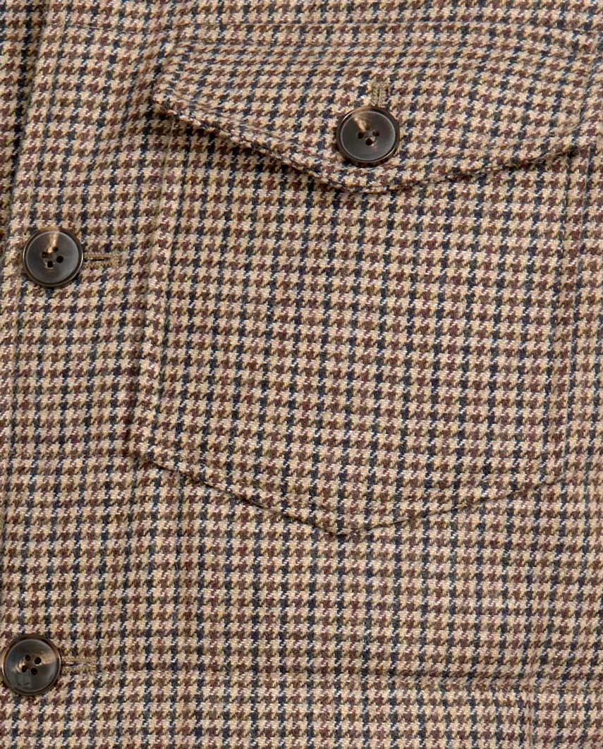 Herren Steppweste ,,Miltown Vest'' im braunen Hahnentritt