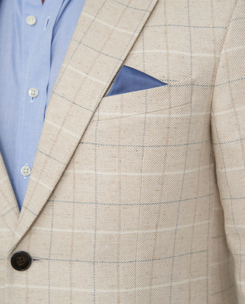 Summer jacket "London SO" made of silk in light cream check