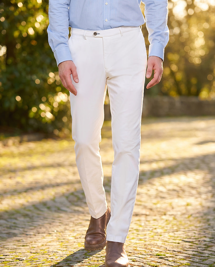 Fine Men's Chinos "Mr. Jones" in white
