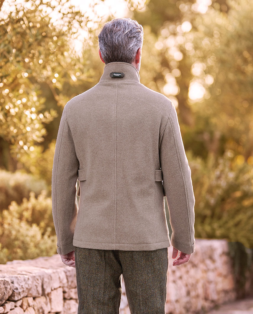Men's "Stanford" field jacket in taupe – fine wool-cashmere quality