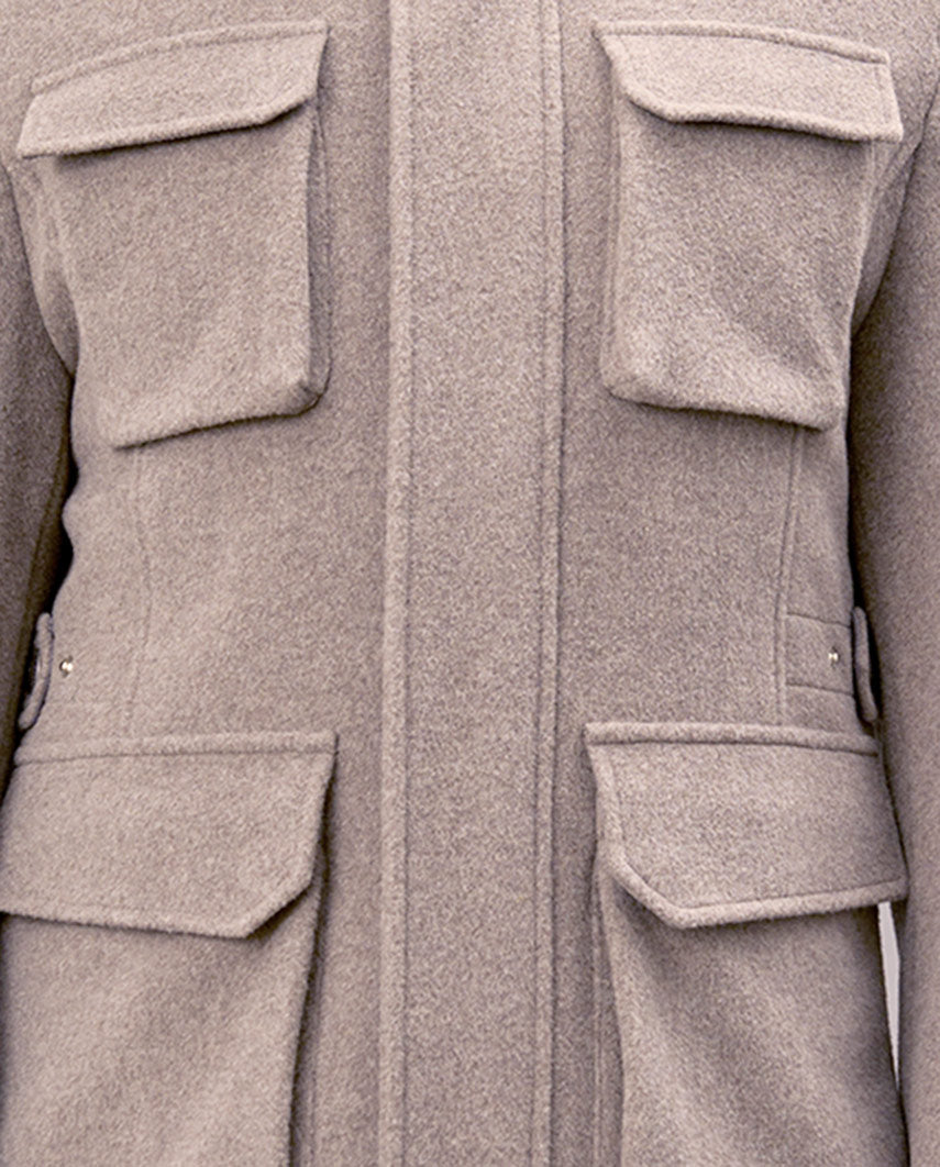 Men's "Stanford" field jacket in taupe – fine wool-cashmere quality