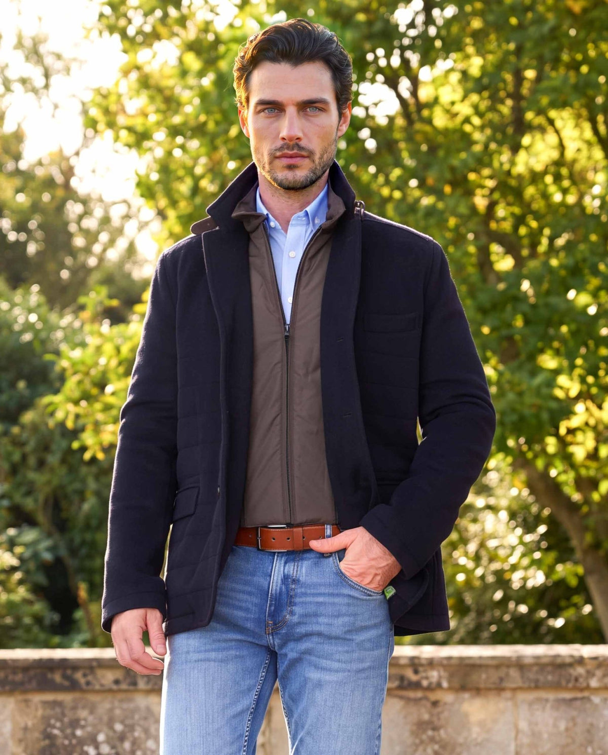 Austria in navy – herenjas in colbertstijl van wol-kasjmier - Wellington of Bilmore