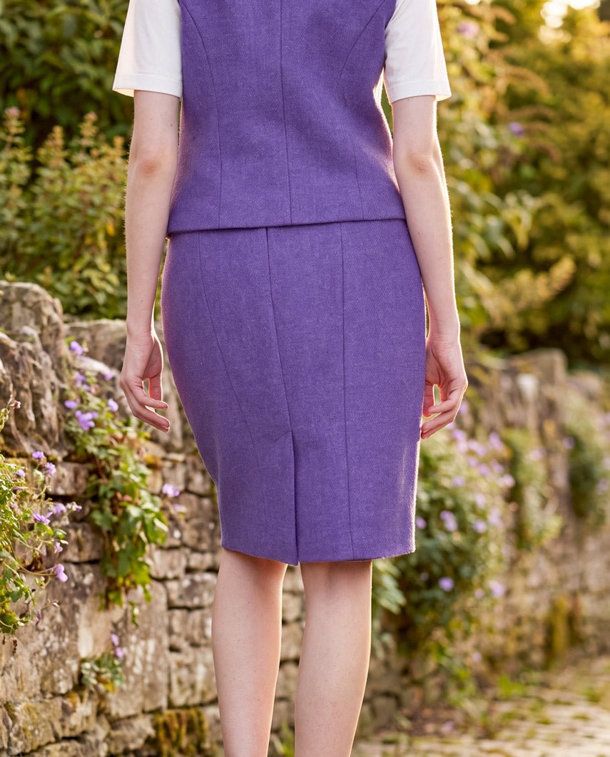 Bleistiftrock aus Harris Tweed in lavendel - Wellington of Bilmore