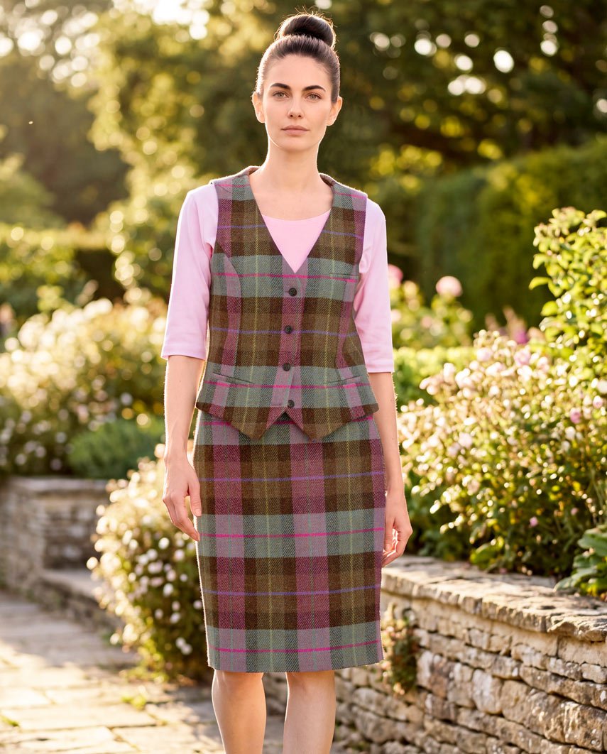 Kokerrok van Harris Tweed in Tartan Check - Wellington of Bilmore