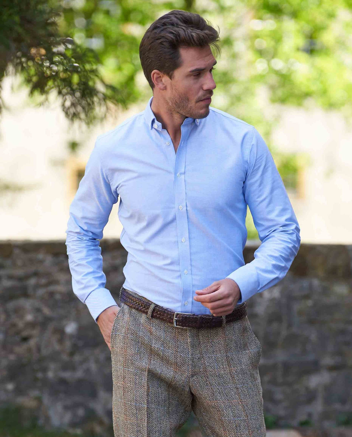 Button-down overhemd "Steward" in oxford blauw - Wellington of Bilmore