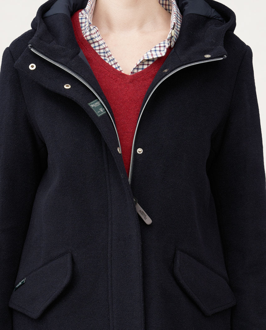 Damen-Parka „Liz Parka“ aus Woll-Kaschmir-Mix in Navy - Wellington of Bilmore