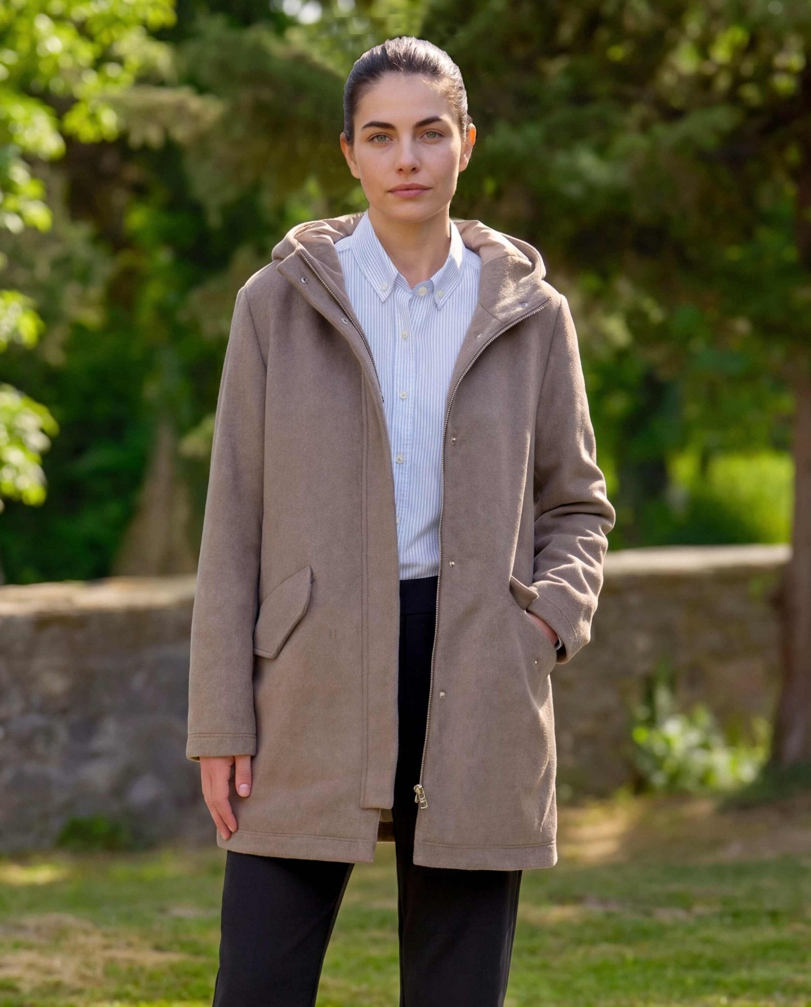 Damen-Parka „Liz Parka“ aus Woll-Kaschmir-Mix in Taupe - Wellington of Bilmore