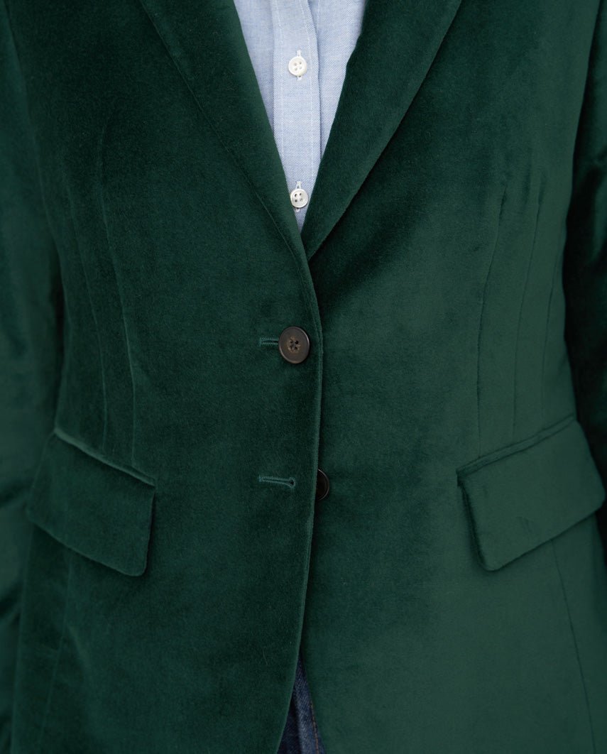 Dames fluwelen blazer "Ami" in forest - Wellington of Bilmore