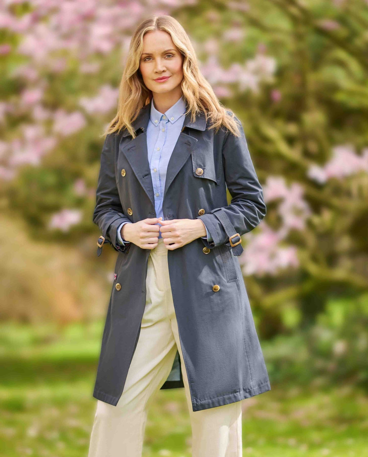 Dames trenchcoat "Darby" in navy - Wellington of Bilmore