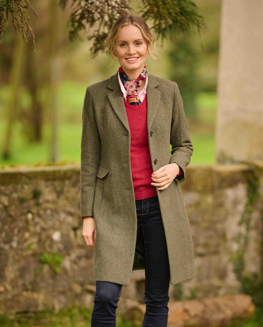 Wollen damesjas "Emilia" in green Hill Tweed - Wellington of Bilmore