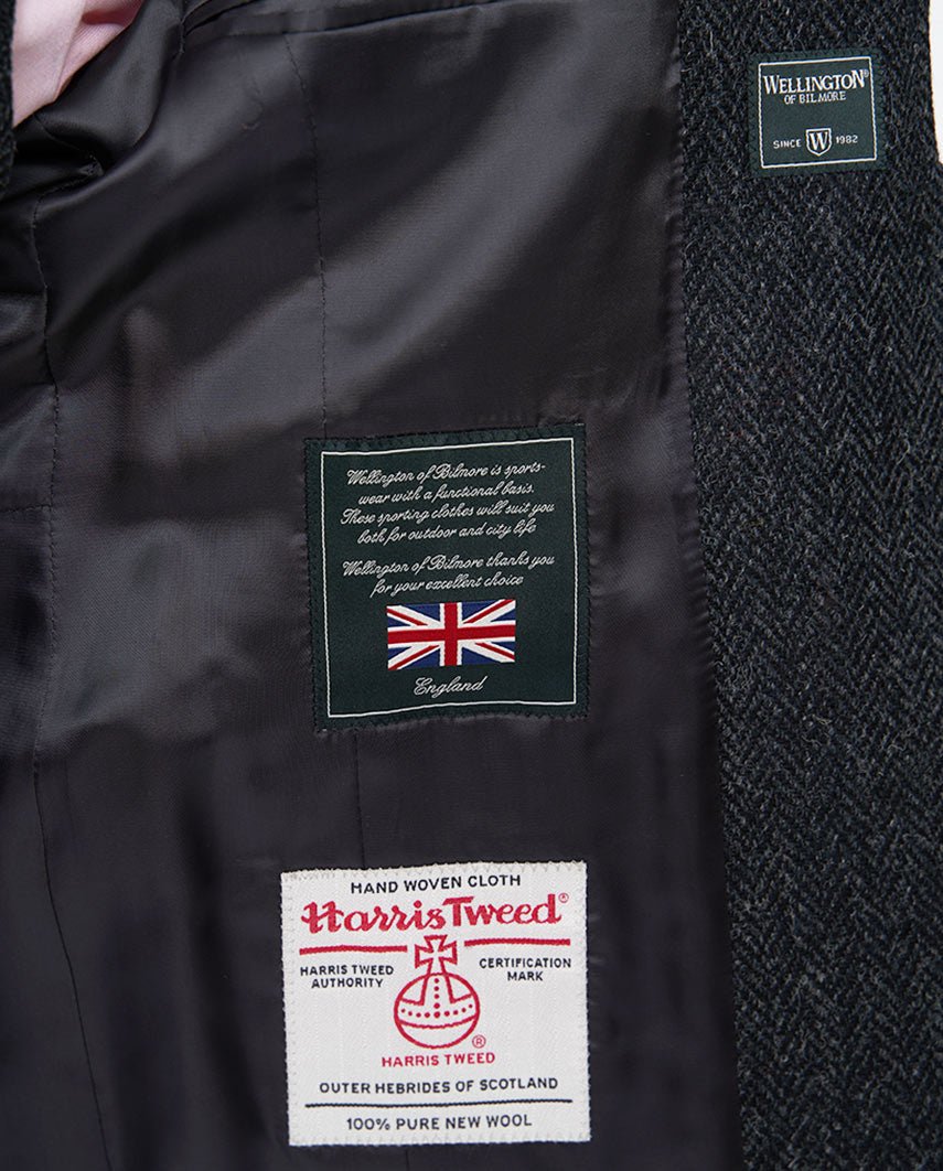Harris Tweed blazer "Carola" in charcoal - Wellington of Bilmore