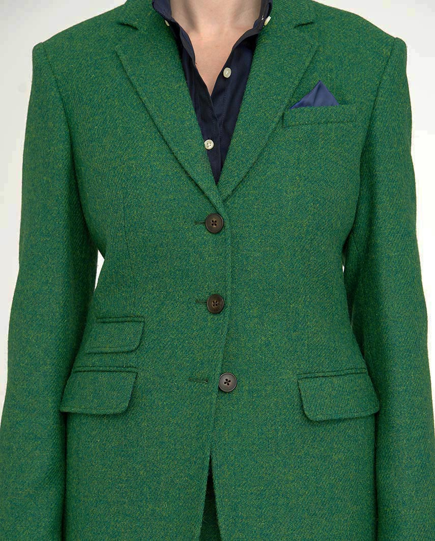 Harris Tweed blazer "Carola" in green twill - Wellington of Bilmore