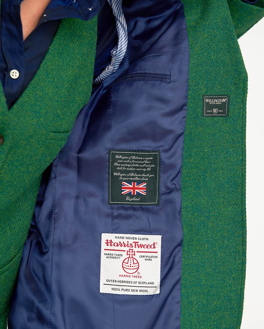 Harris Tweed blazer "Carola" in green twill - Wellington of Bilmore