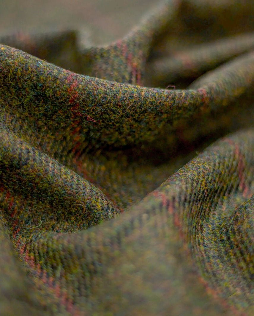 Harris Tweed Damenmantel ''Brenda'' in green Overcheck - Wellington of Bilmore