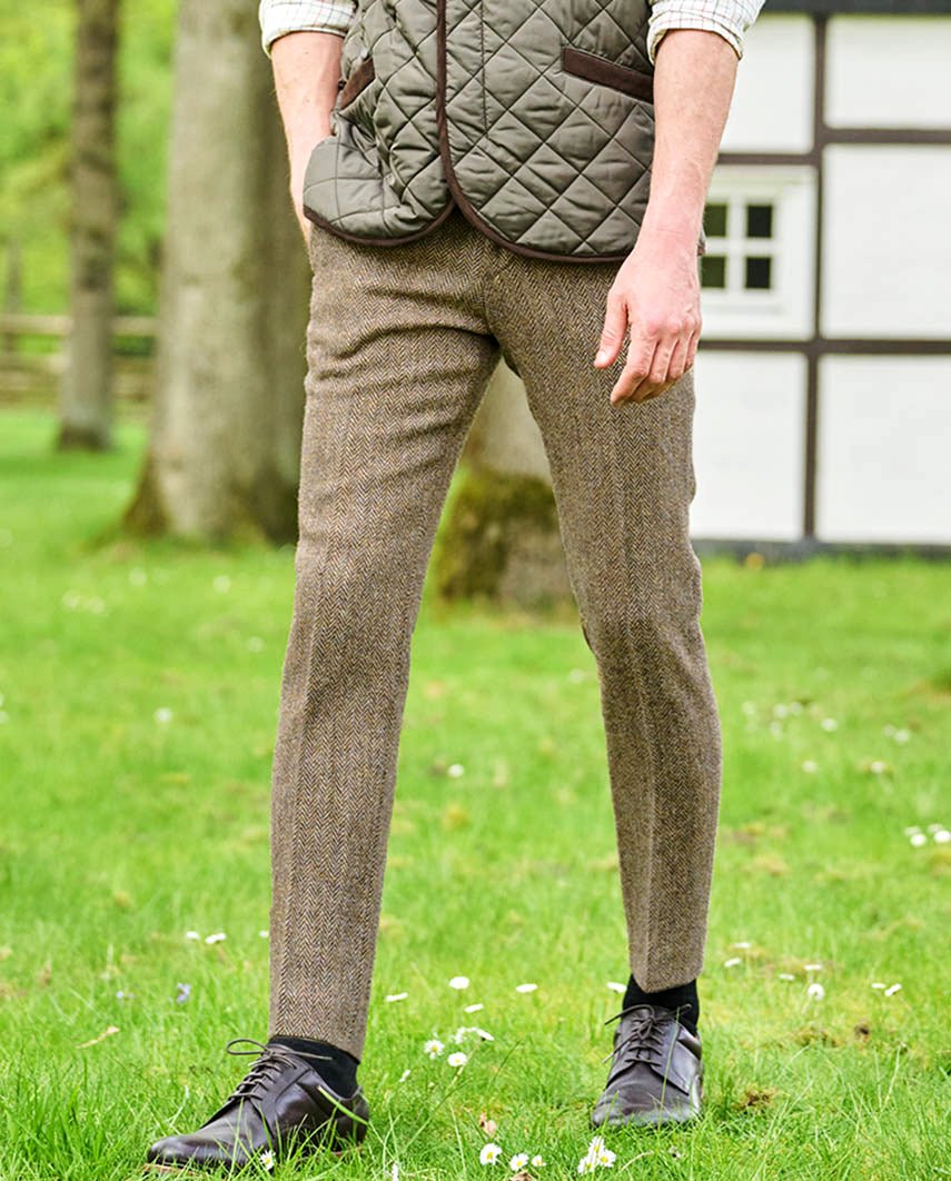 Harris Tweed Hose ''Mr. Miller " in country herringbone - Wellington of Bilmore