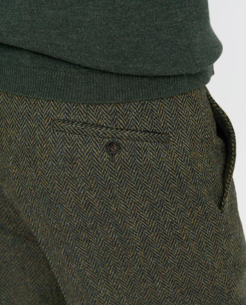 Harris Tweed broek "Mr. Miller" in green Island Herringbone - Wellington of Bilmore