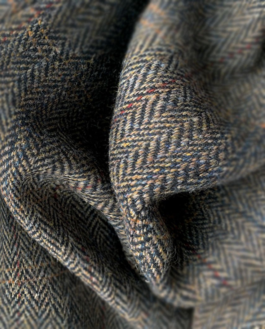 Harris Tweed Hose ''Mr. Miller " in Highland Green Herringbone - Wellington of Bilmore