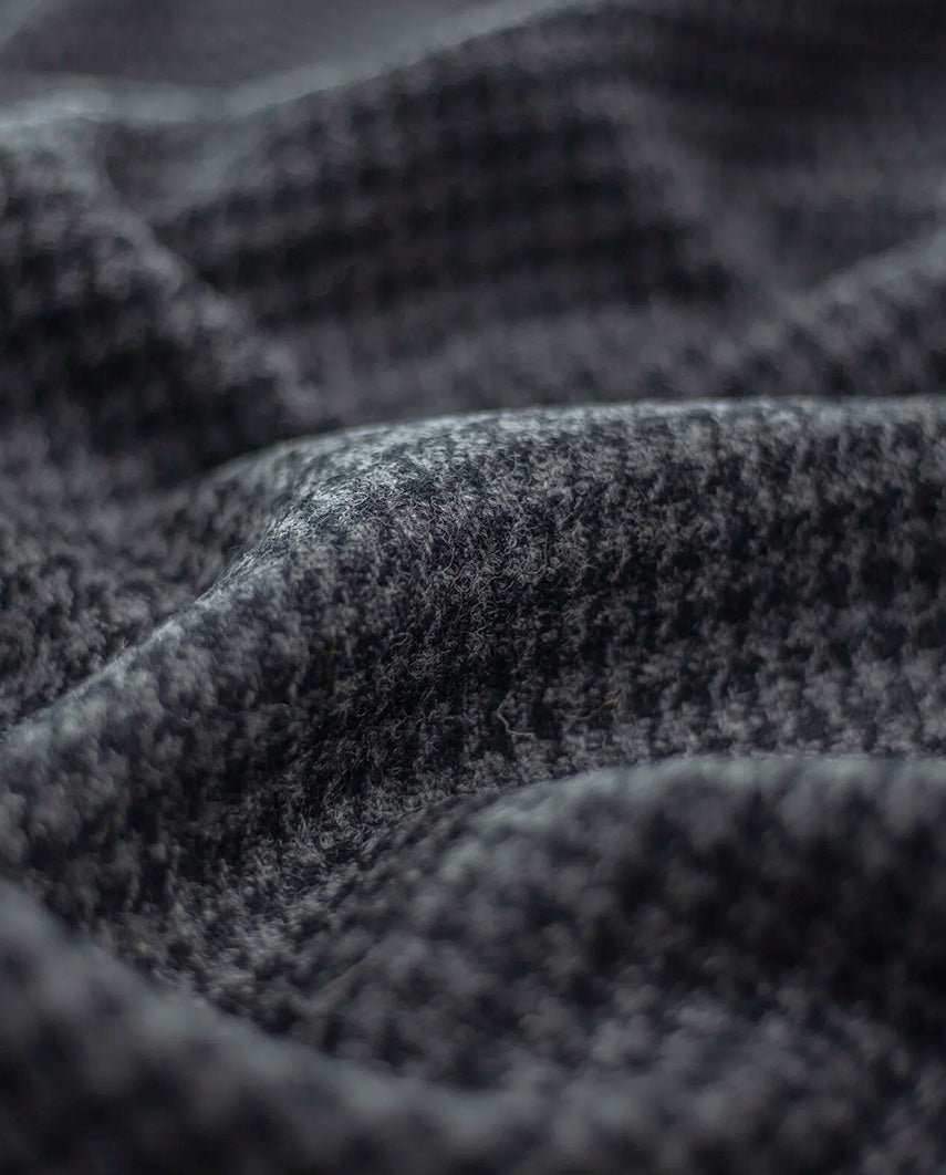Harris Tweed Mütze "Henry Cap" in black houndstooth - Wellington of Bilmore