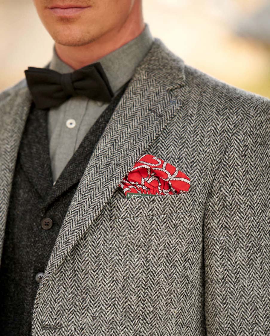 Harris Tweed Sakko ''London'' in black herringbone - Wellington of Bilmore