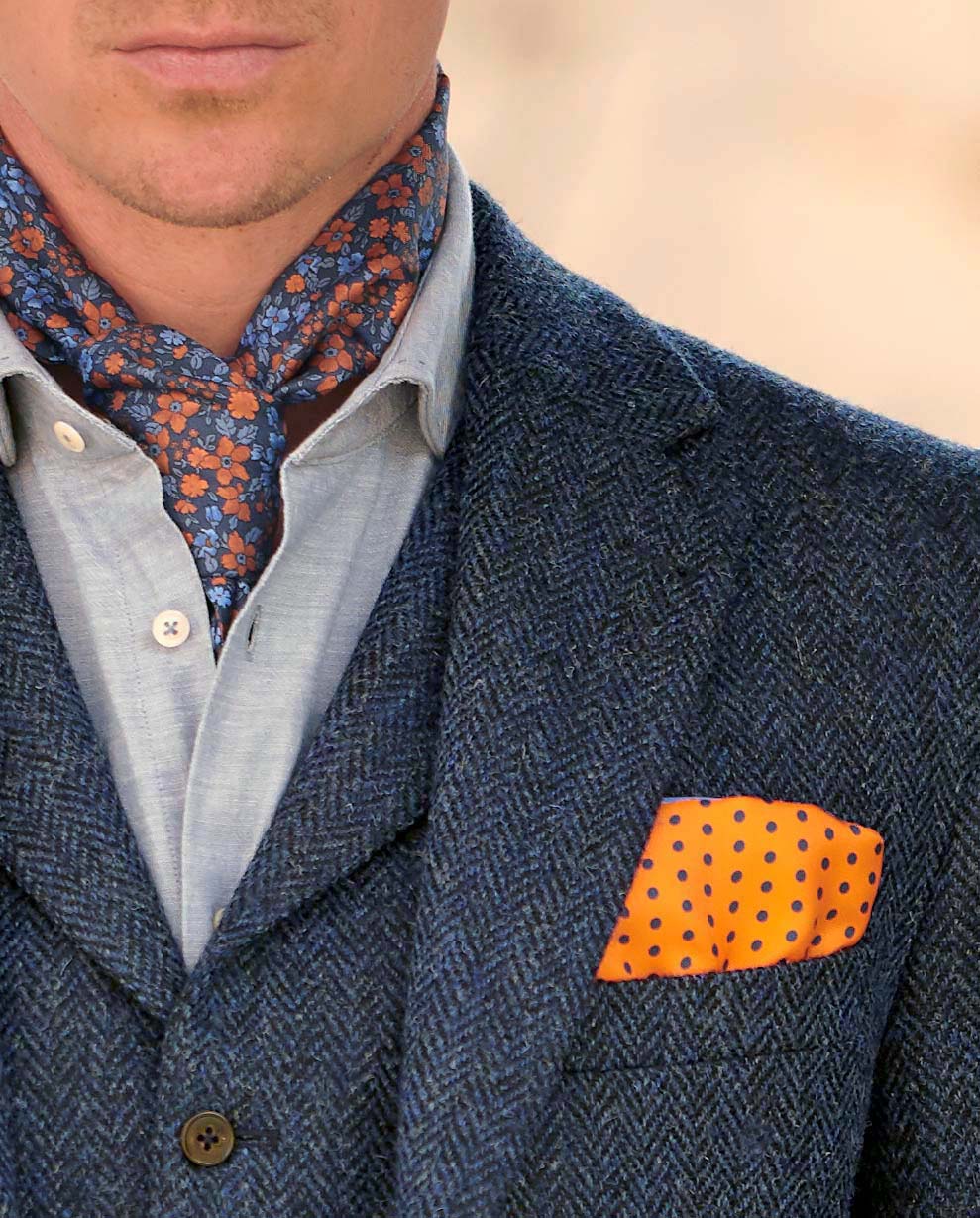 Harris Tweed Sakko ''London'' in blue herringbone - Wellington of Bilmore