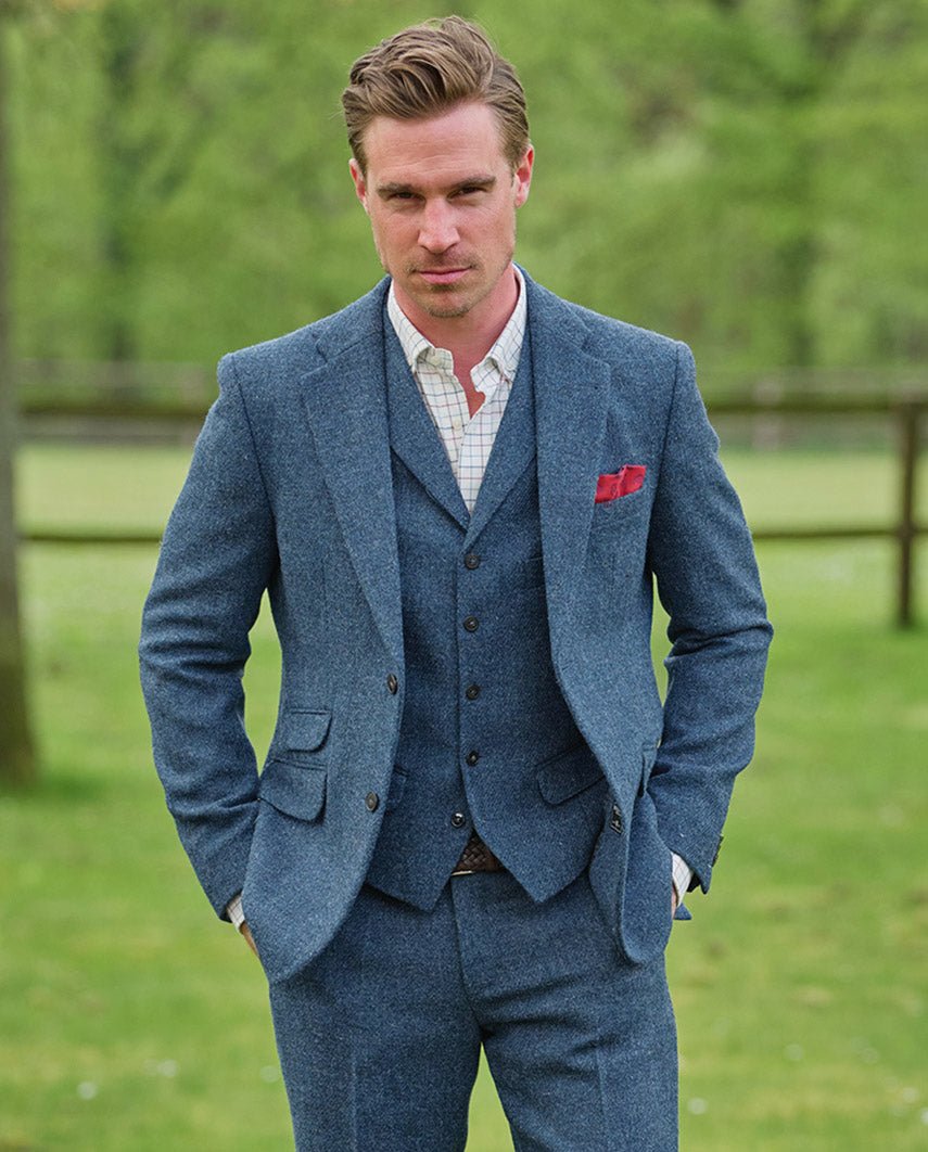 Harris Tweed Sakko ''London'' in blue shadow - Wellington of Bilmore