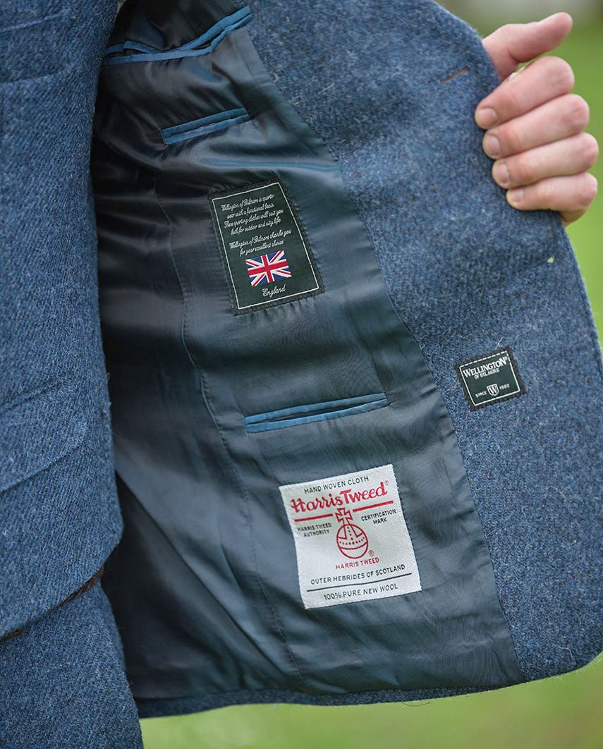 Harris Tweed colbert "London" in blue shadow - Wellington of Bilmore