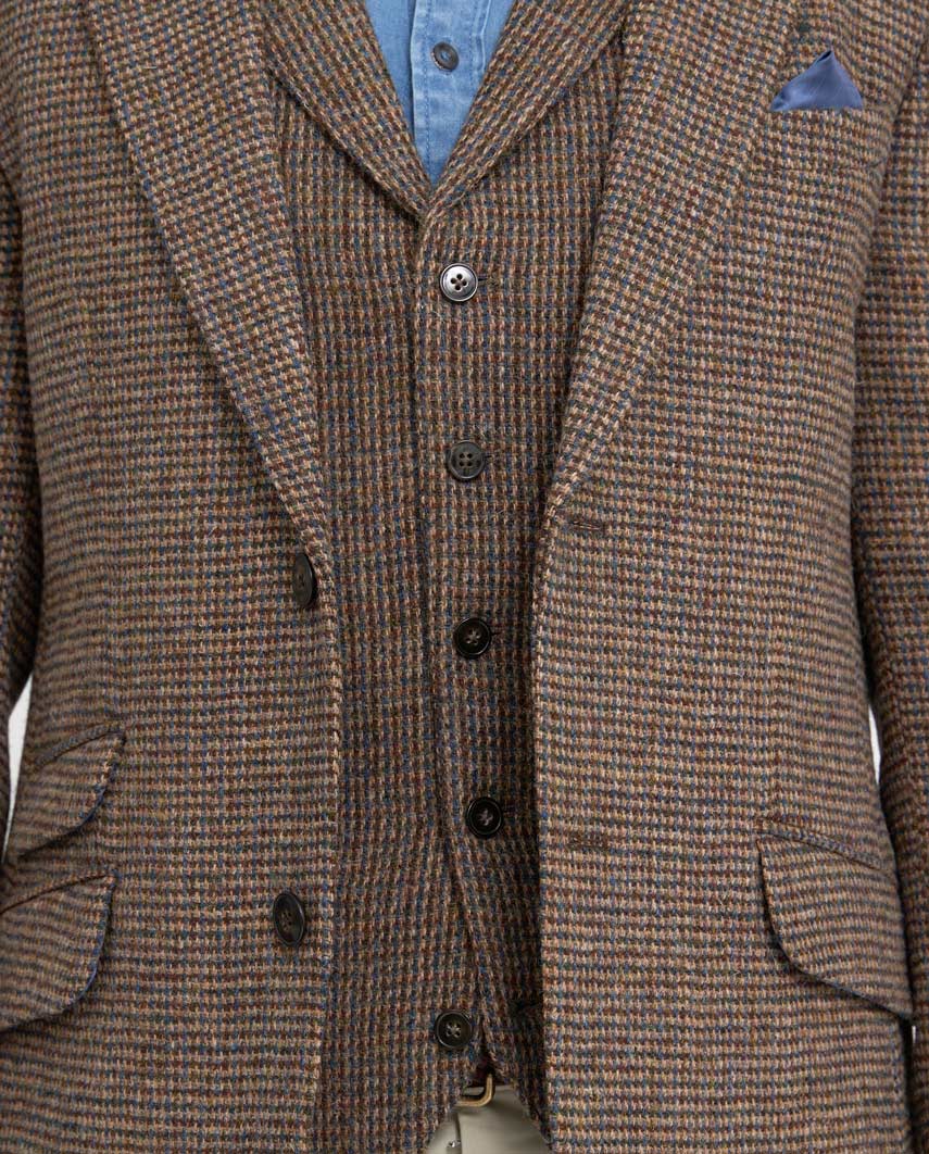 Harris Tweed Sakko ''London'' in buntem Hahnentritt - Wellington of Bilmore