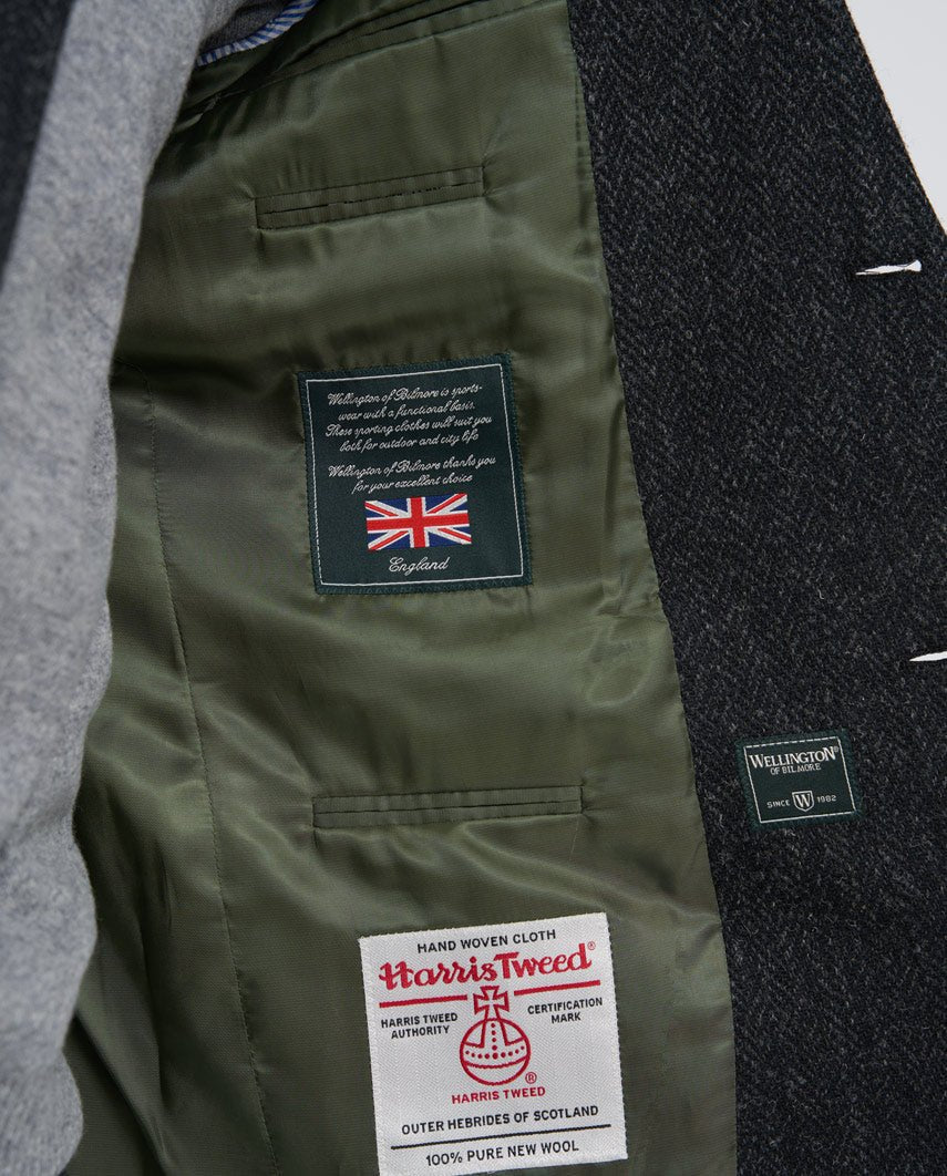 Harris Tweed colbert "London" in charcoal - Wellington of Bilmore