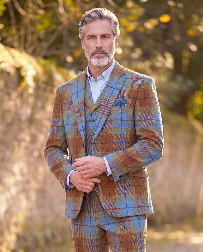 Harris Tweed Sakko ''London'' in Gold Tartan - Wellington of Bilmore