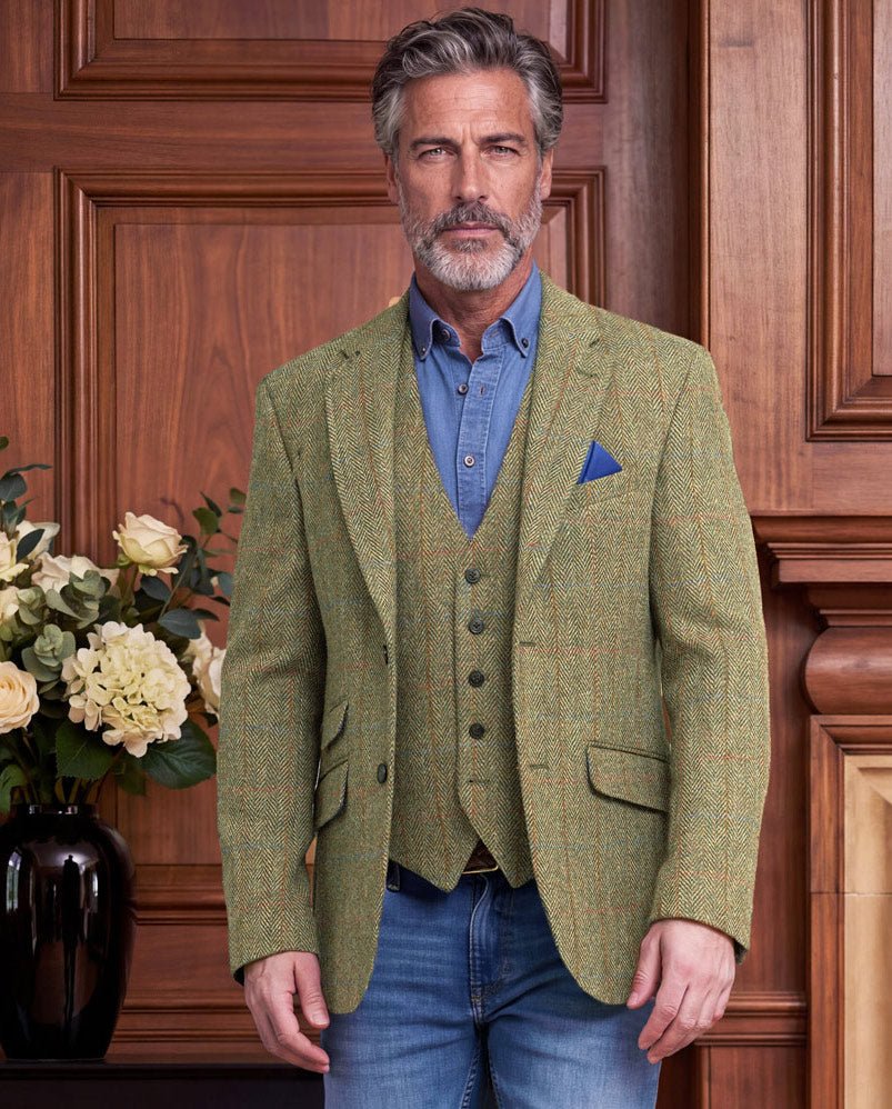 Harris Tweed colbert "London" in light green - Wellington of Bilmore