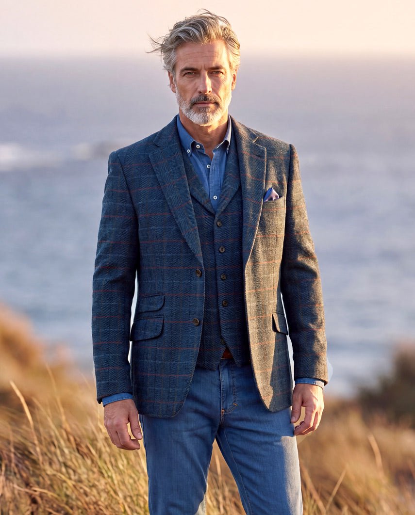 Harris Tweed Sakko ''London'' in royal navy Tweed - Wellington of Bilmore