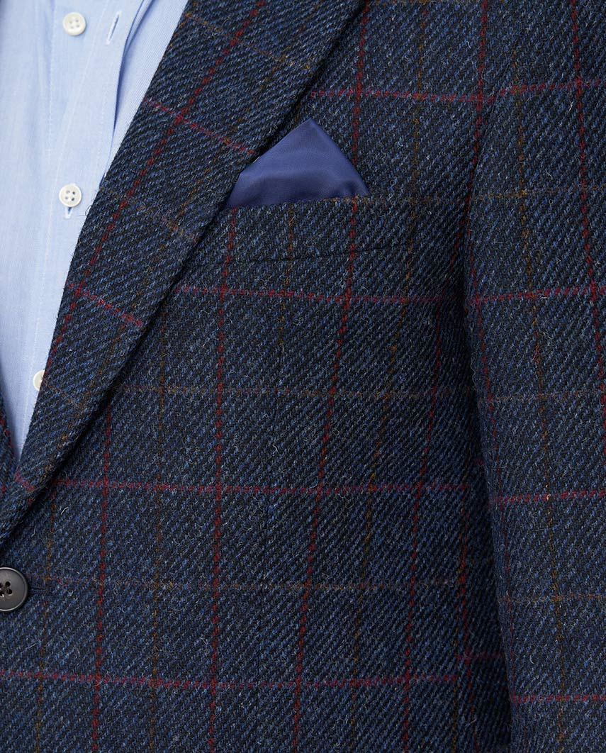 Harris Tweed colbert "London" in scottish blue - Wellington of Bilmore
